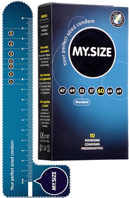 Foto van een pak condooms van het merk My.Size met als maat 60.