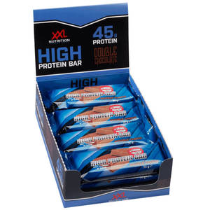 Afbeelding van een doosje high protein bars van het merk xxl nutrition